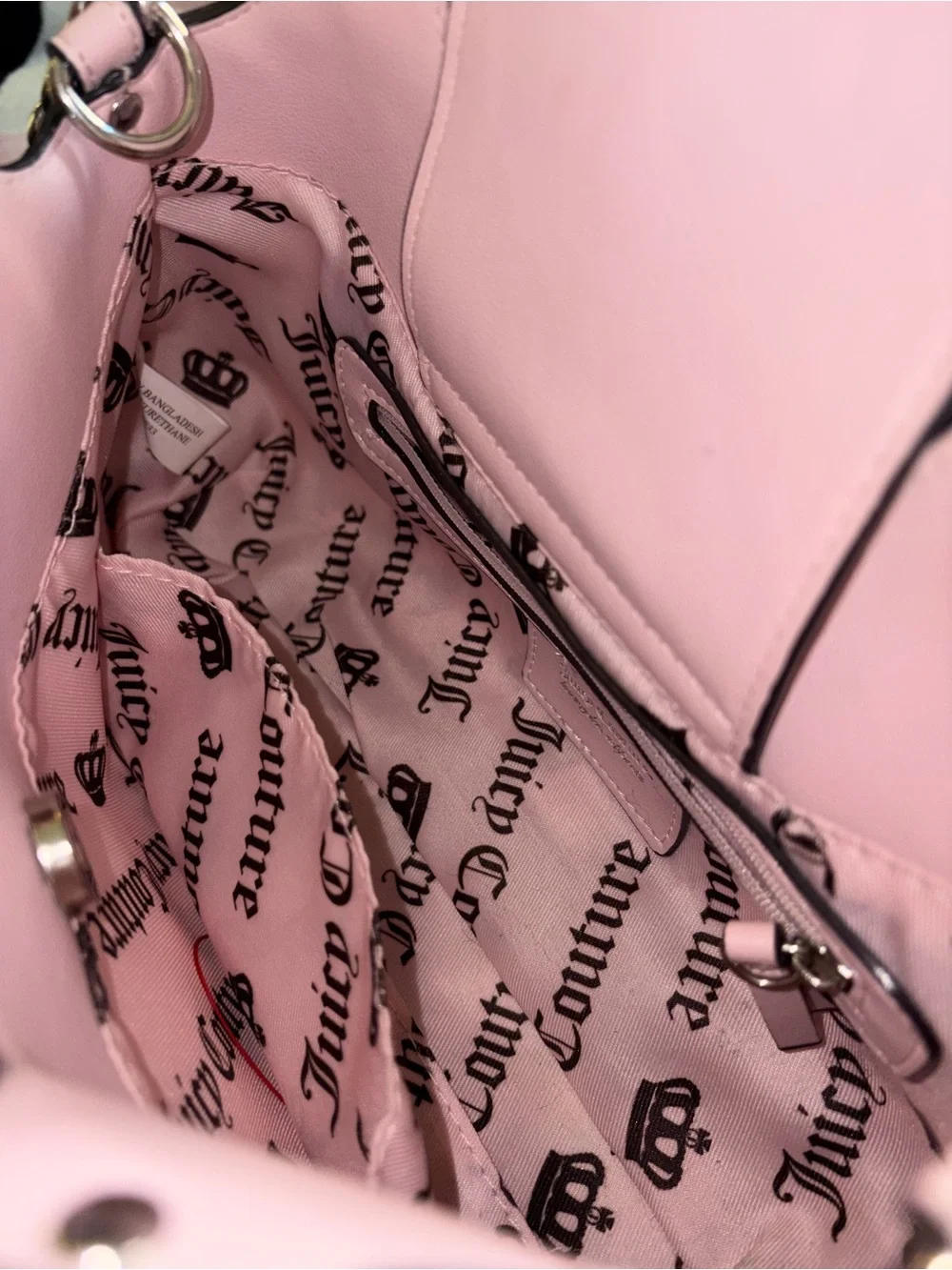 Juicy Couture Light Pink Patent Satchel with Matching Logo Wallet